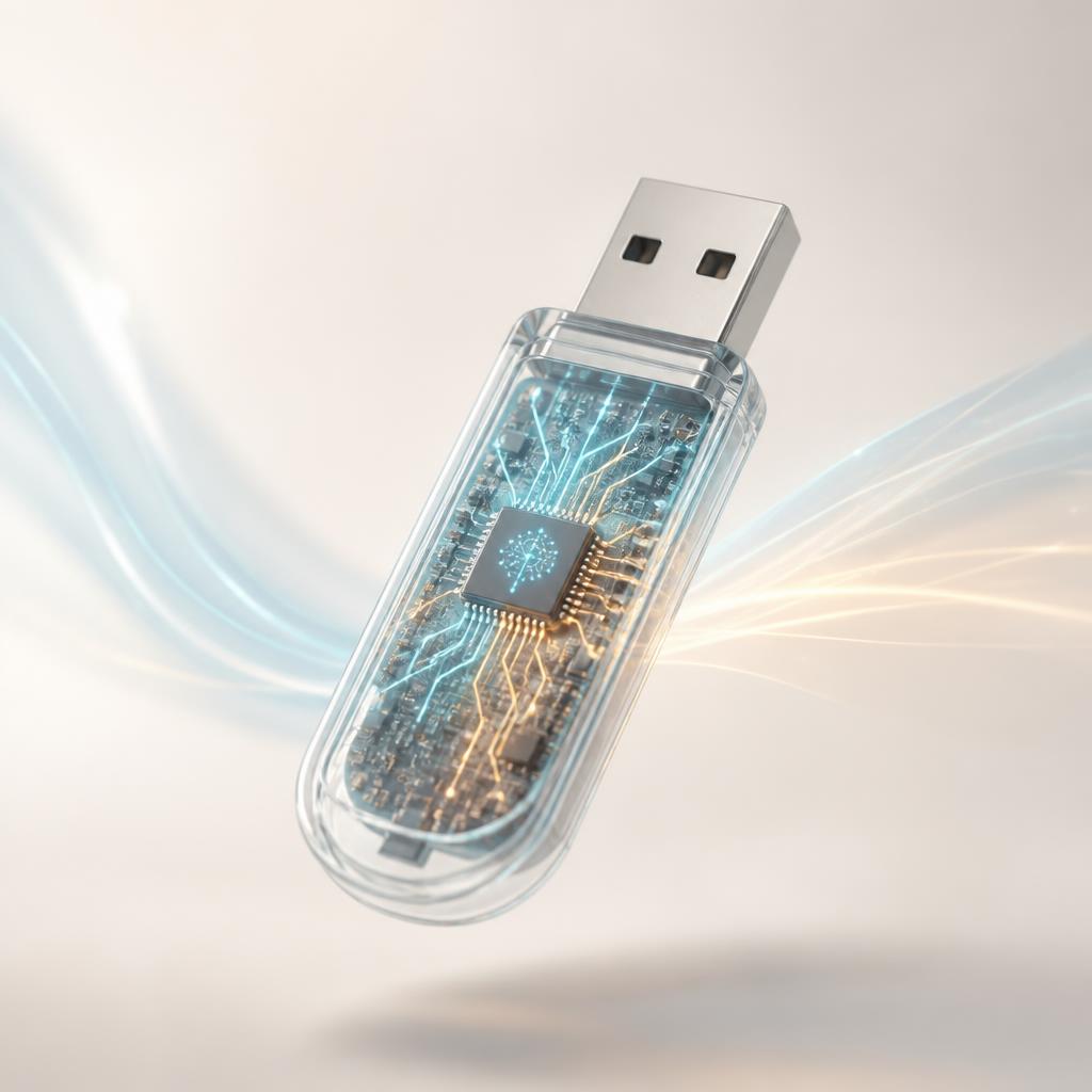 Concept of a USB key hosting a personal local AI with biometric unlock